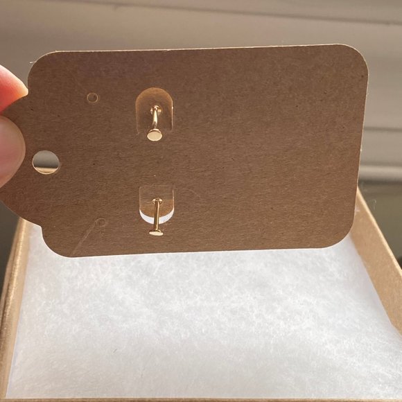 Pair of Rowan 14K Yellow Gold Bar Studs with Threaded Flatbacks - Picture 6 of 7